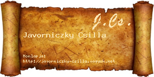 Javorniczky Csilla névjegykártya