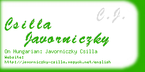 csilla javorniczky business card